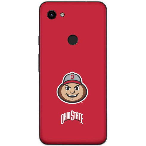 Ohio State University OSUBuckeyes Light Grey Google Pixel 3a Skin